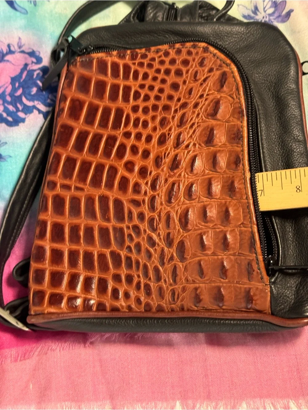 Artisan Lefty Leather CCW Sling/Backpack - Brahmin Croc Detail - Heavy Duty NEW